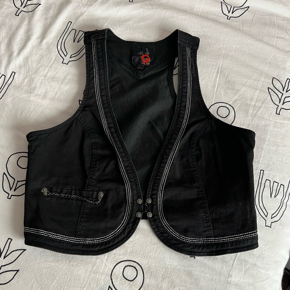 Guess Black Denim Vest